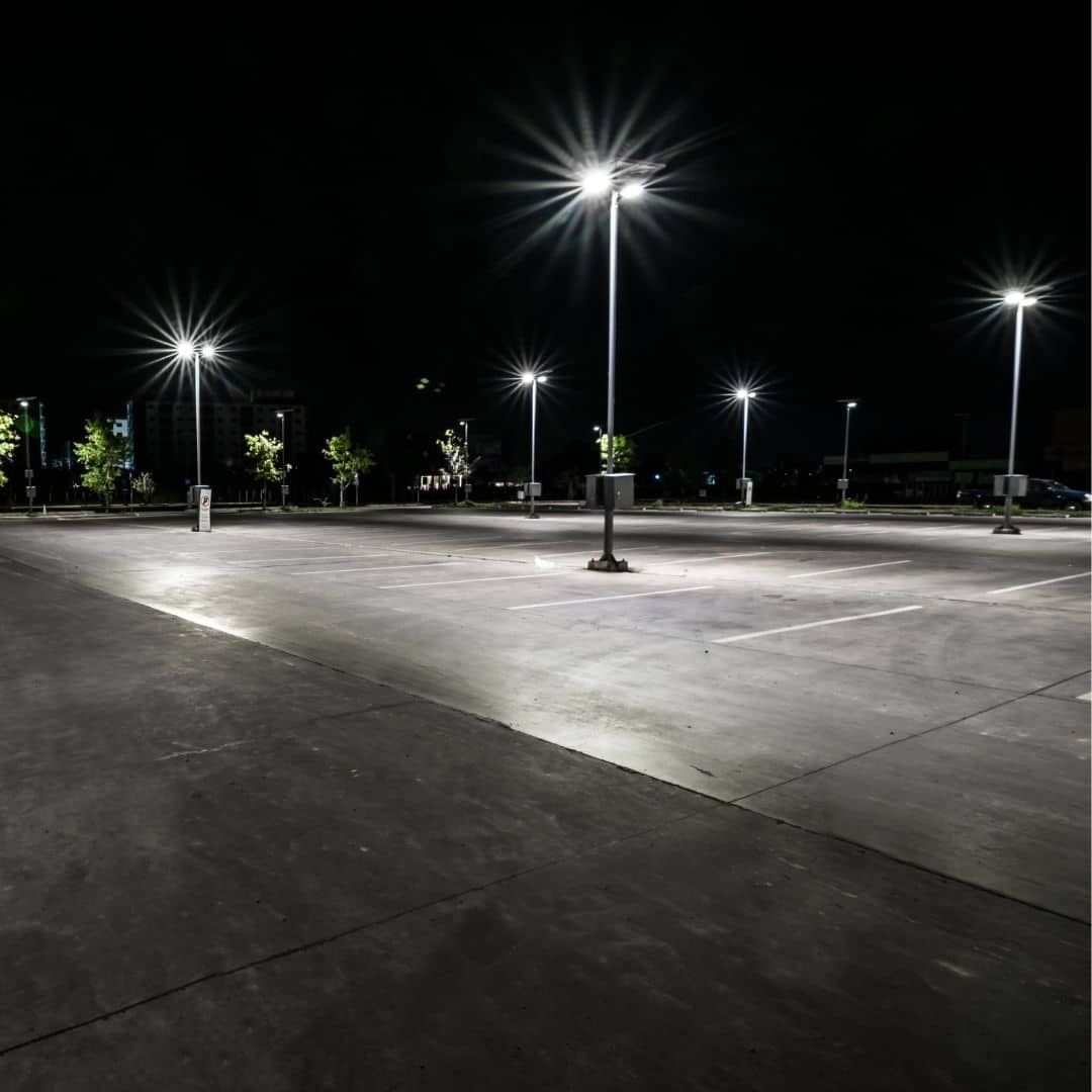 LED lights in car park