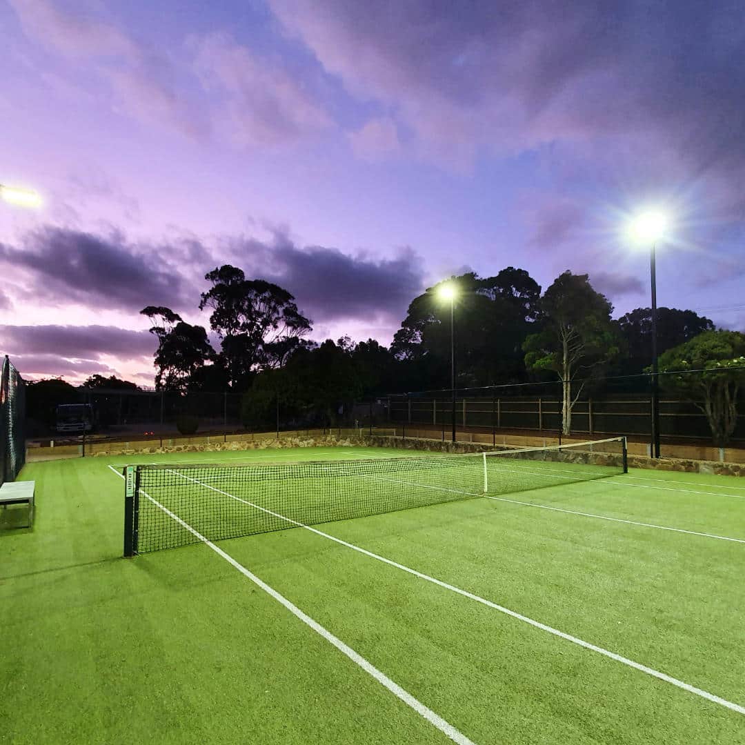 LED lights at tennis courts