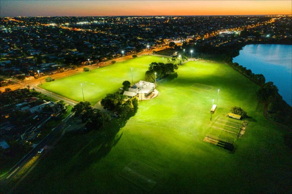 Tomkins Park Melville LED lights.